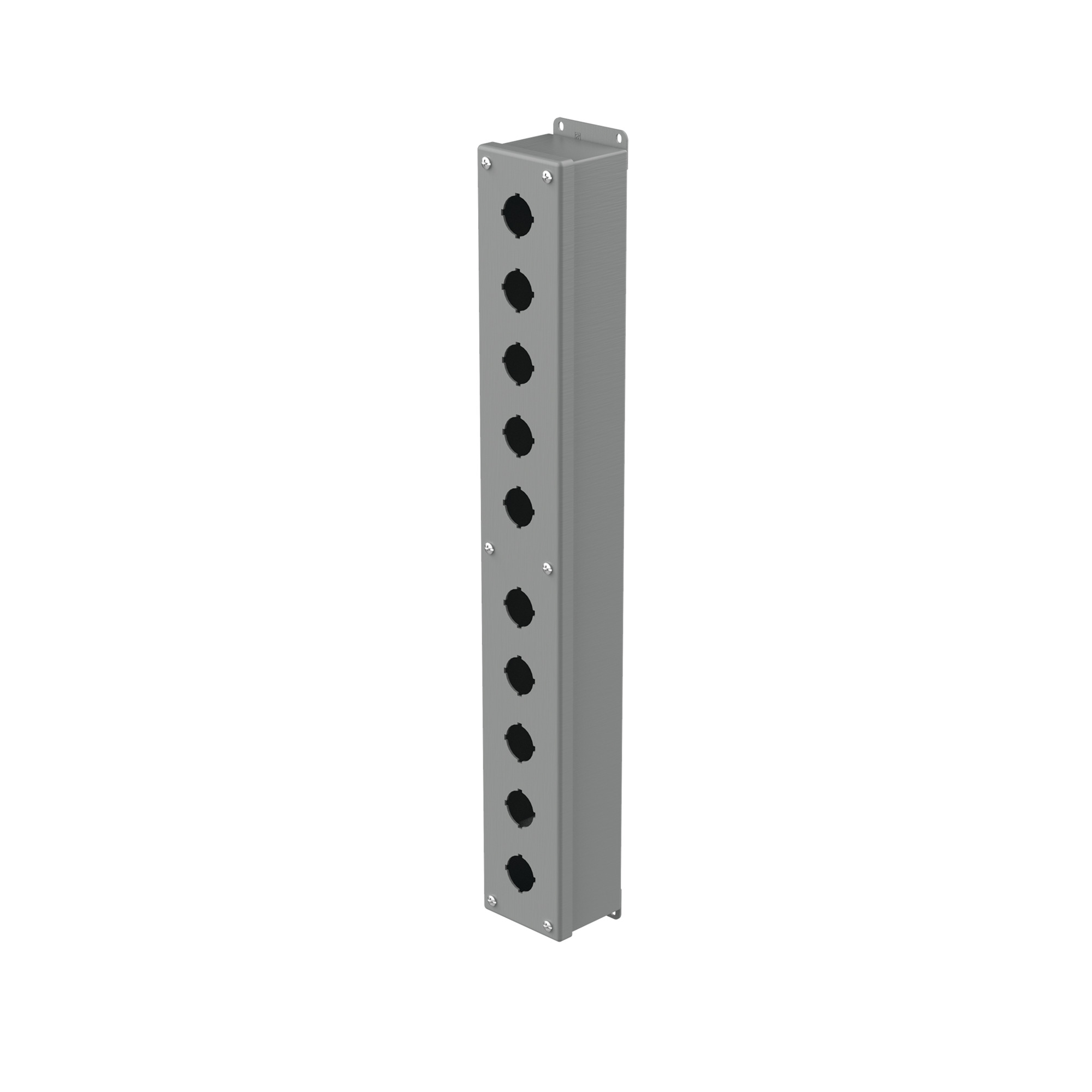Pushbutton Enclosures Type 12, 10PBx30.5mm, Gray, Steel