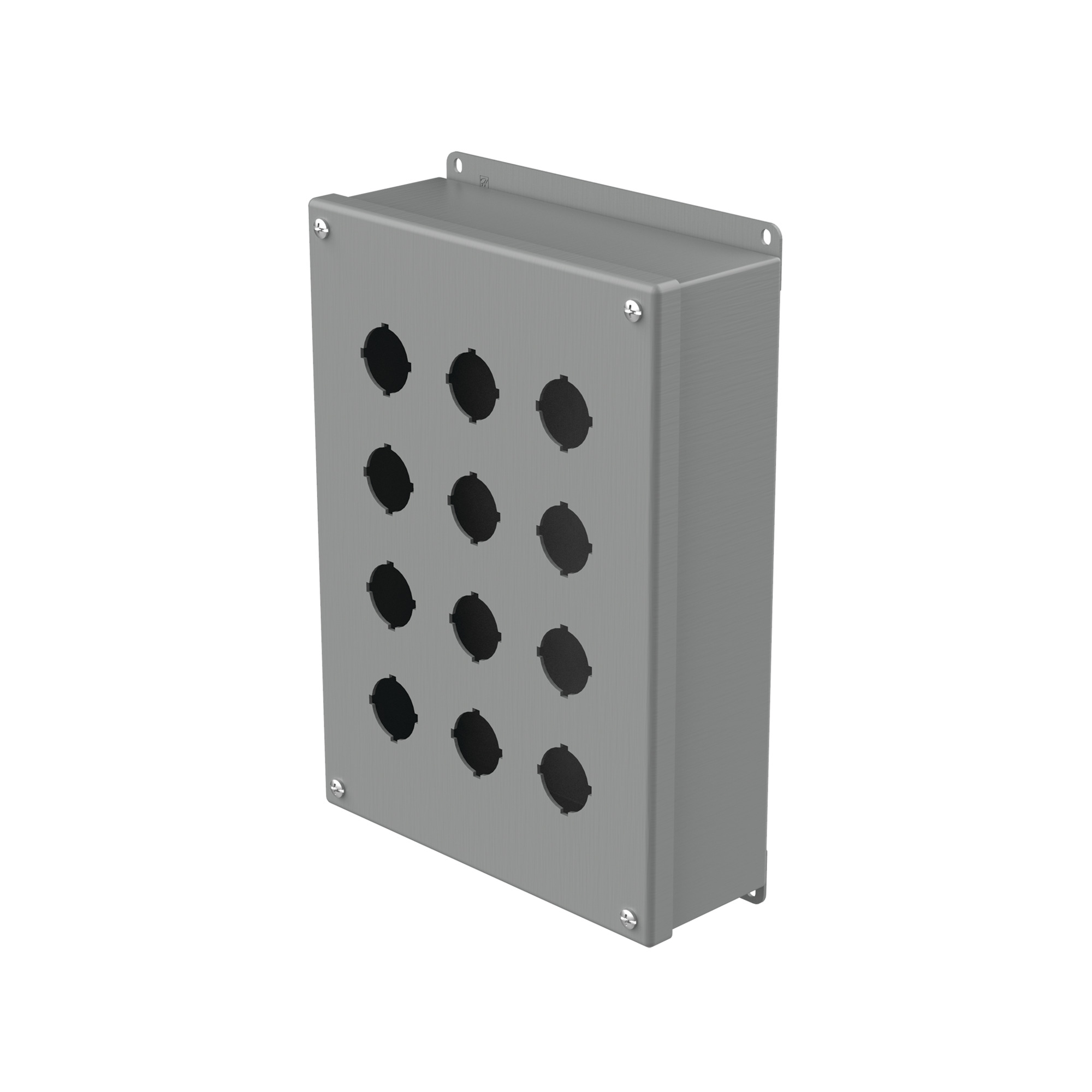 Pushbutton Enclosures Type 12, 12PBx30.5mm, Gray, Steel