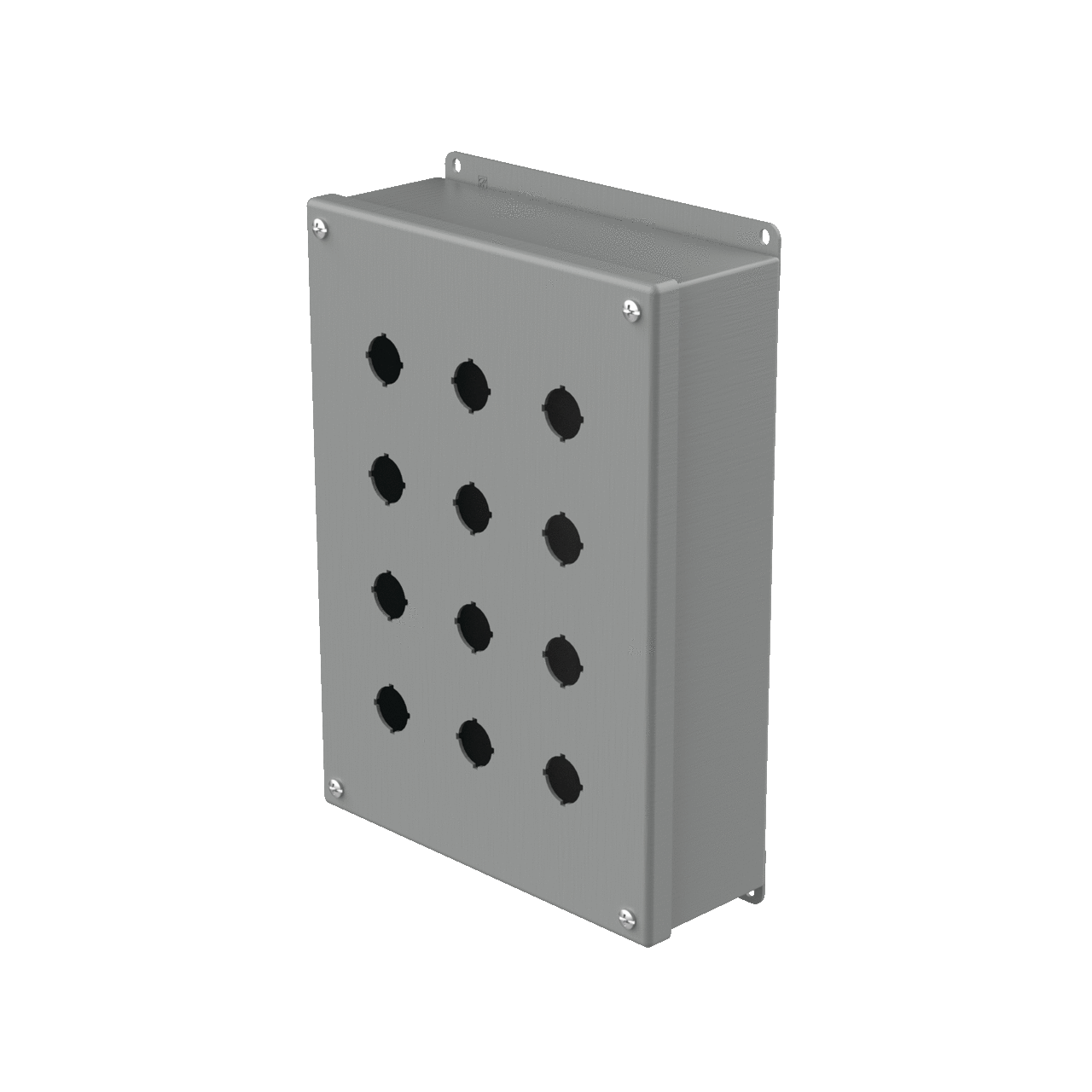 Pushbutton Enclosures Type 12, 12PBx22.5mm, Gray, Steel
