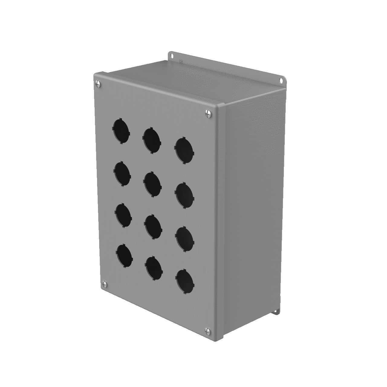 Extra-Deep Pushbutton Enclosure Type 12, 12PBx30.5mm, Gray, Steel