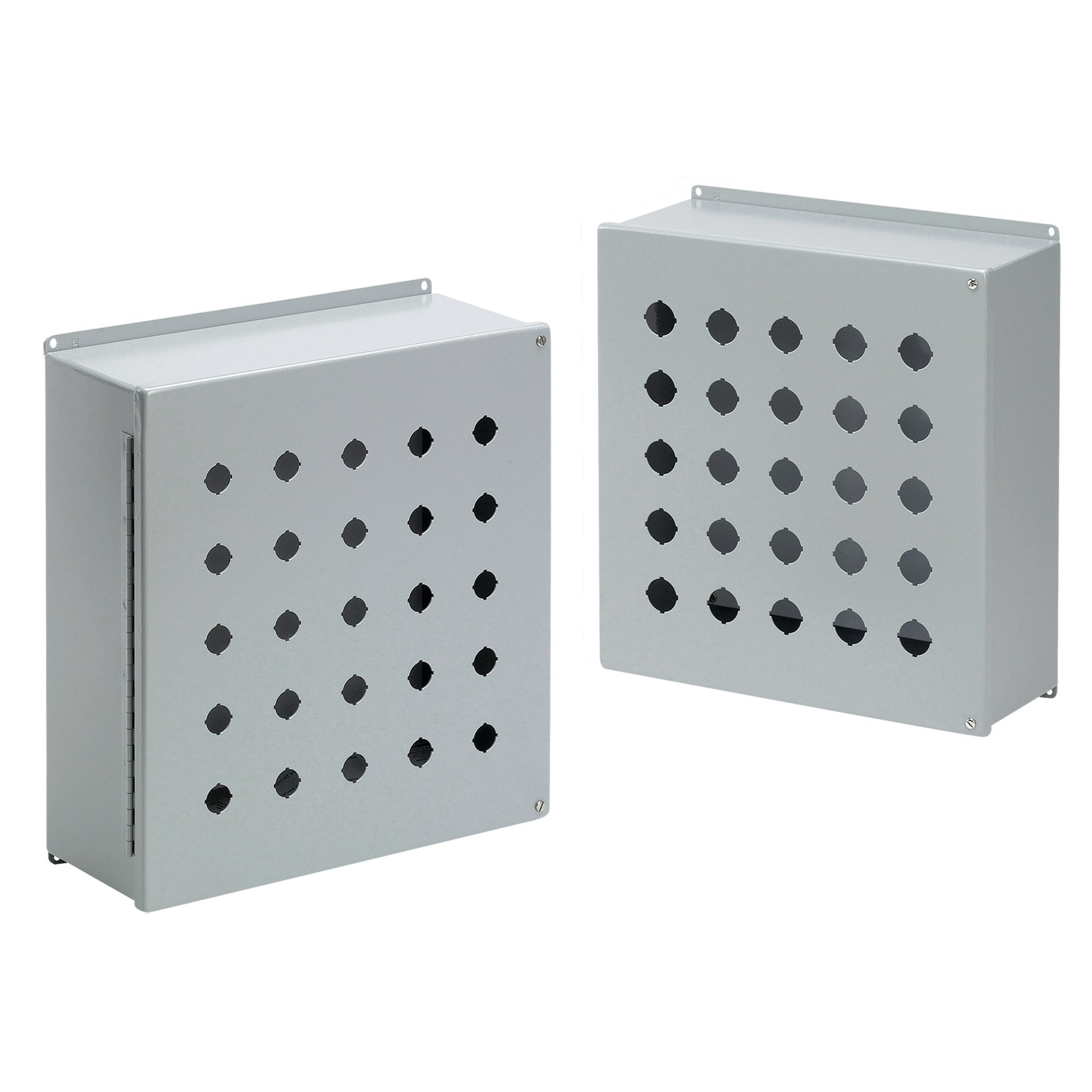 Extra-Large Pushbutton Enclosures Type 12, 12PBx30.5mm, Gray, Steel