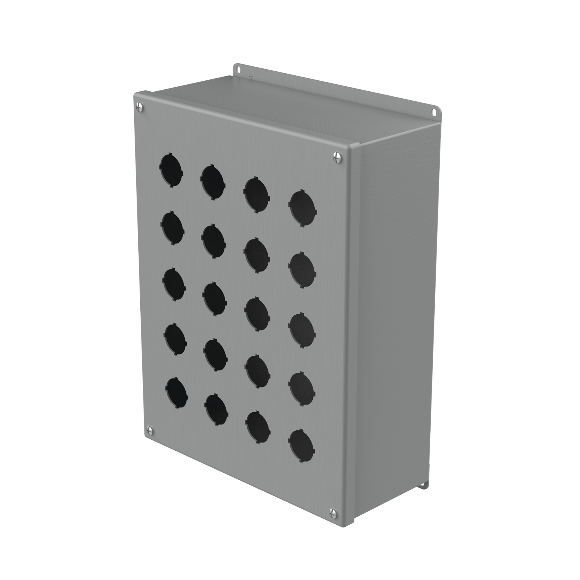 Extra-Deep Pushbutton Enclosure Type 12, 20PBx30.5mm, Gray, Steel