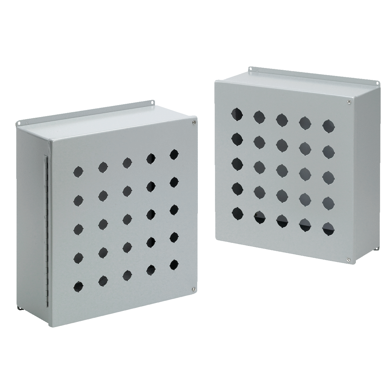 Extra-Large Pushbutton Enclosures Type 12, 25PBx22.5mm, Gray, Steel