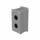 Pushbutton Enclosures Type 12, 2PBx30.5mm, Gray, Steel