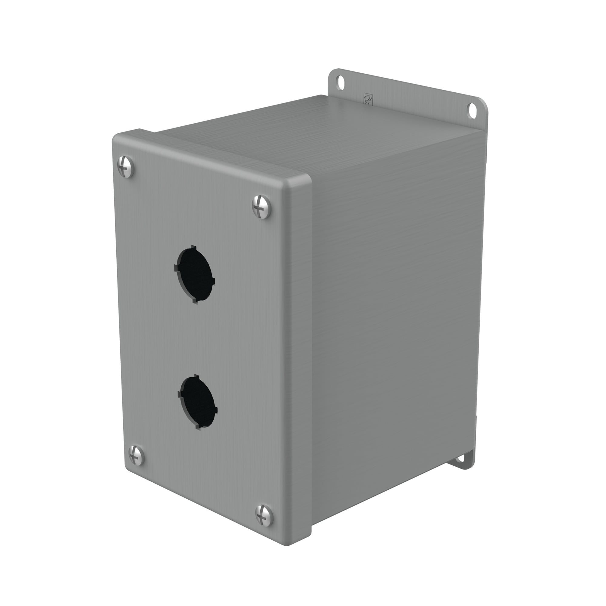 Extra-Deep Pushbutton Enclosure Type 12, 2PBx22.5mm, Gray, Steel