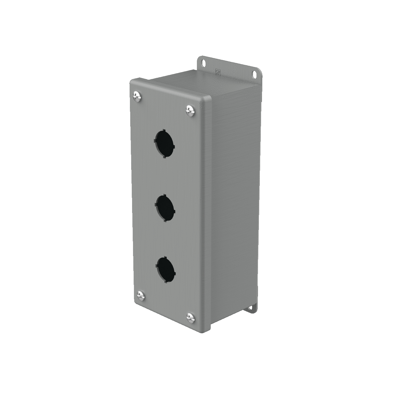 Pushbutton Enclosures Type 12, 3PBx22.5mm, Gray, Steel