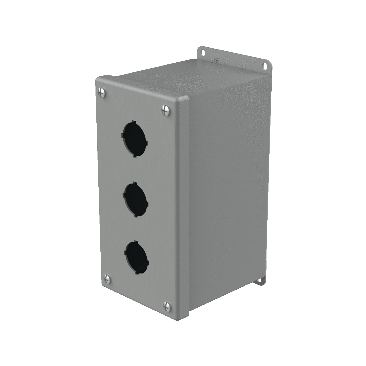 Extra-Deep Pushbutton Enclosure Type 12, 3PBx30.5mm, Gray, Steel
