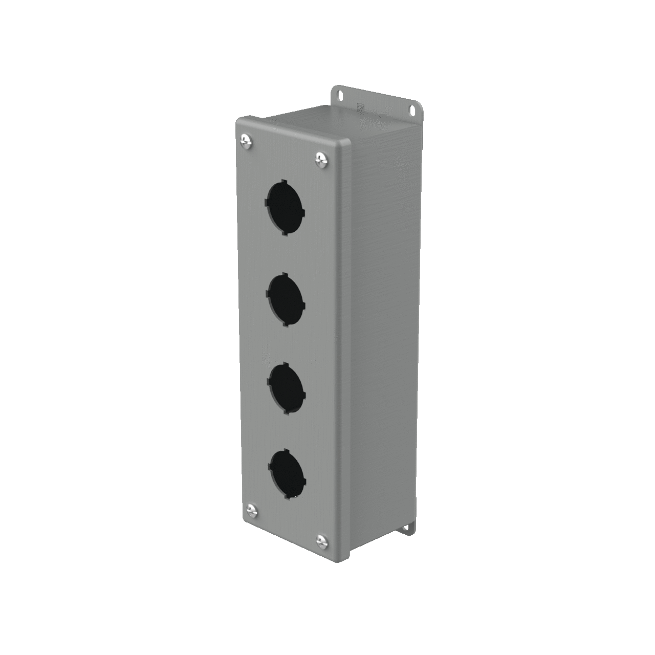 Pushbutton Enclosures Type 12, 4PBx30.5mm, Gray, Steel