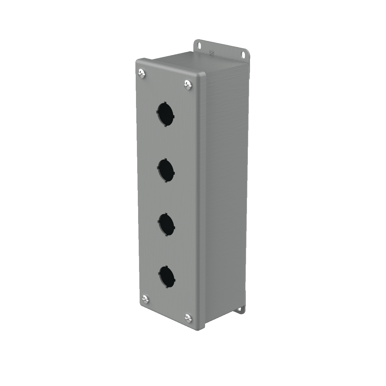 Pushbutton Enclosures Type 12, 4PBx22.5mm, Gray, Steel