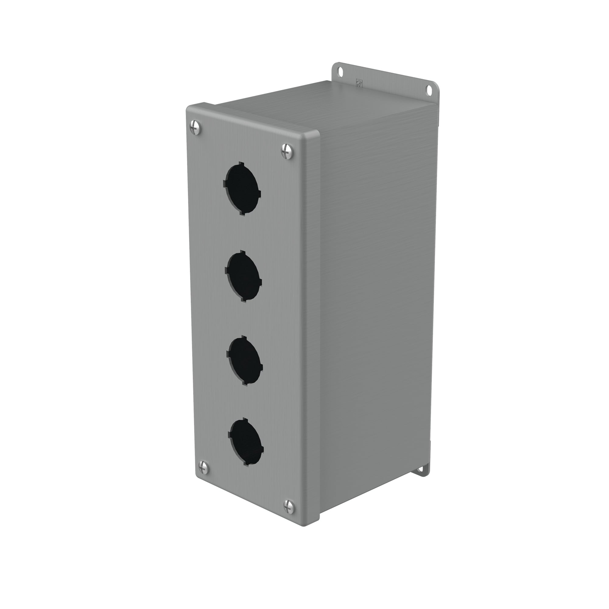 Extra-Deep Pushbutton Enclosure Type 12, 4PBx30.5mm, Gray, Steel
