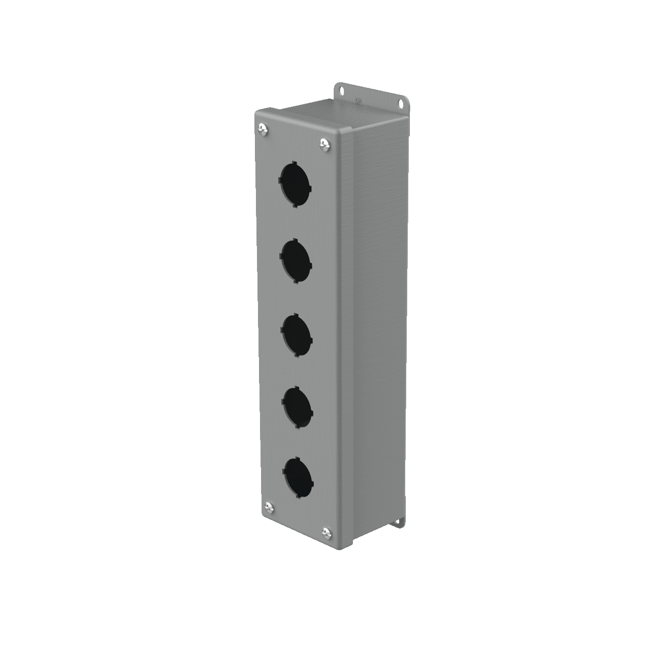 Pushbutton Enclosures Type 12, 5PBx30.5mm, Gray, Steel