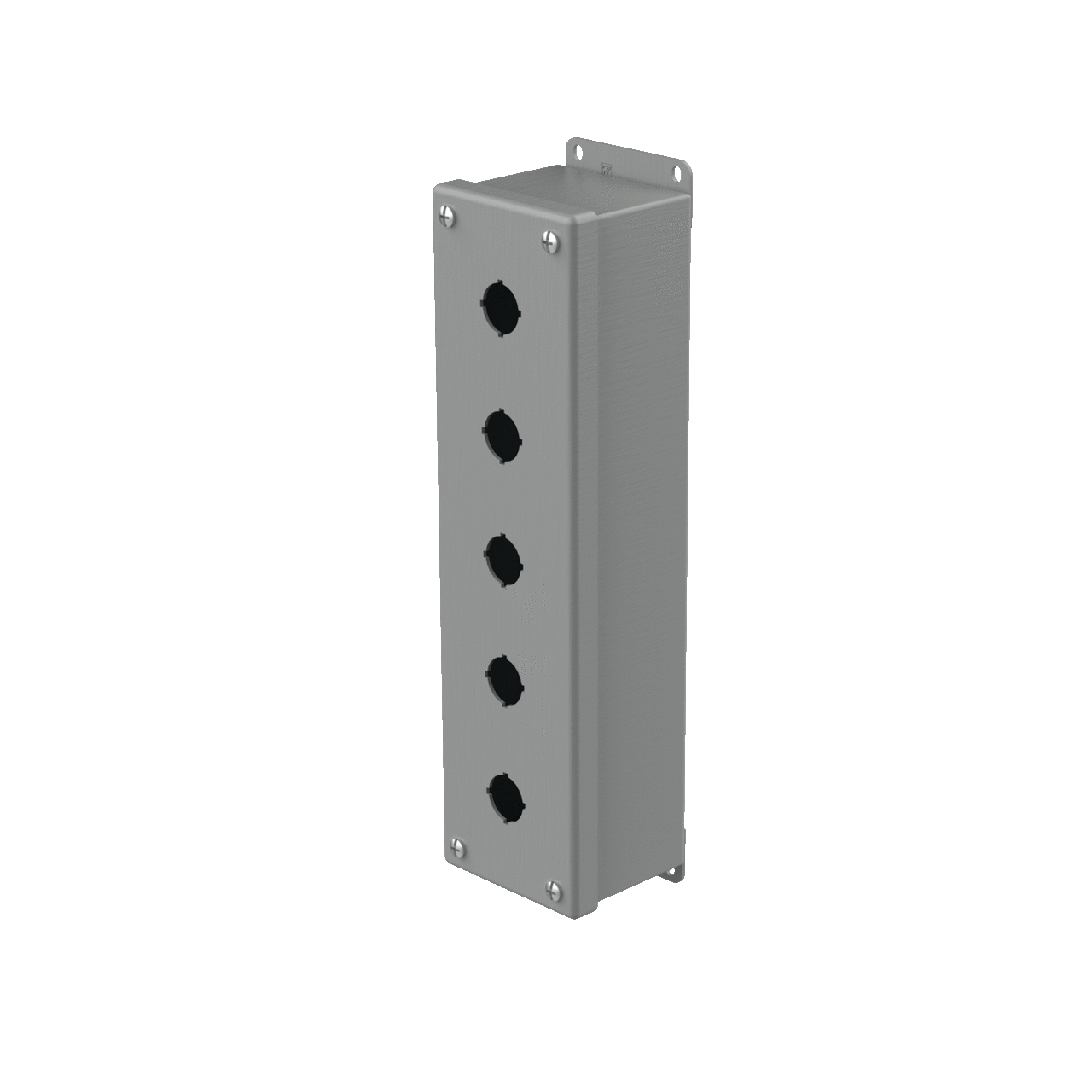 Pushbutton Enclosures Type 12, 5PBx22.5mm, Gray, Steel