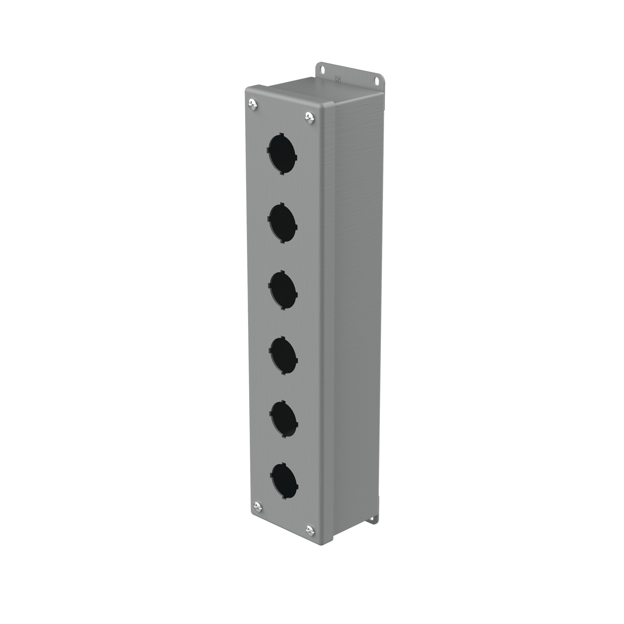 Pushbutton Enclosures Type 12, 6PBx30.5mm, Gray, Steel