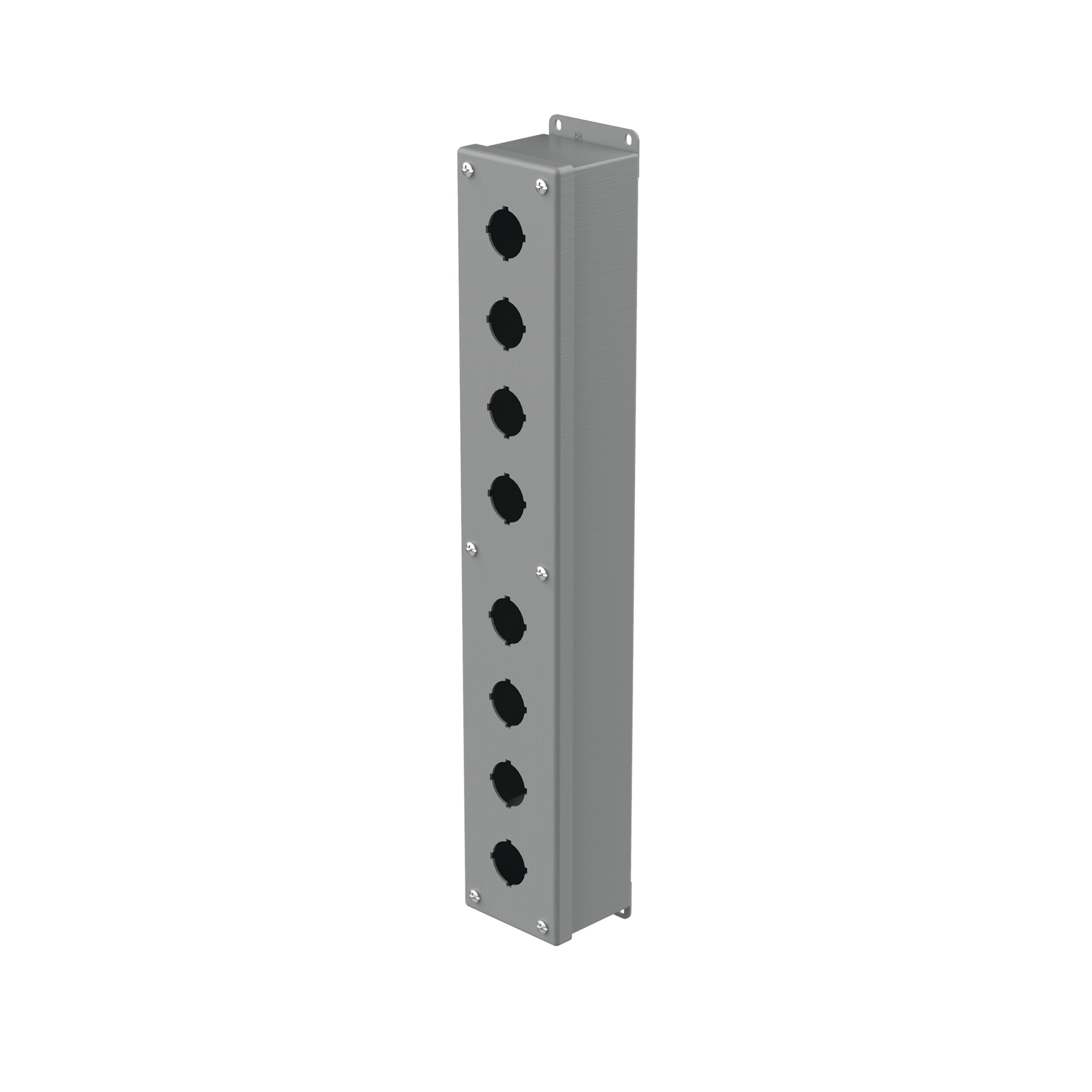 Pushbutton Enclosures Type 12, 8PBx30.5mm, Gray, Steel