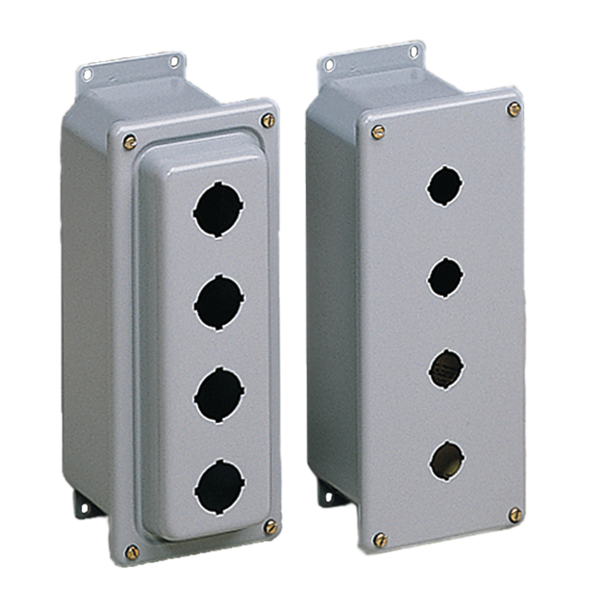 Drawn Pushbutton Enclosures Type 4, 1PBx30.5mm; 4.50x2.88x2.62, Gray, Steel