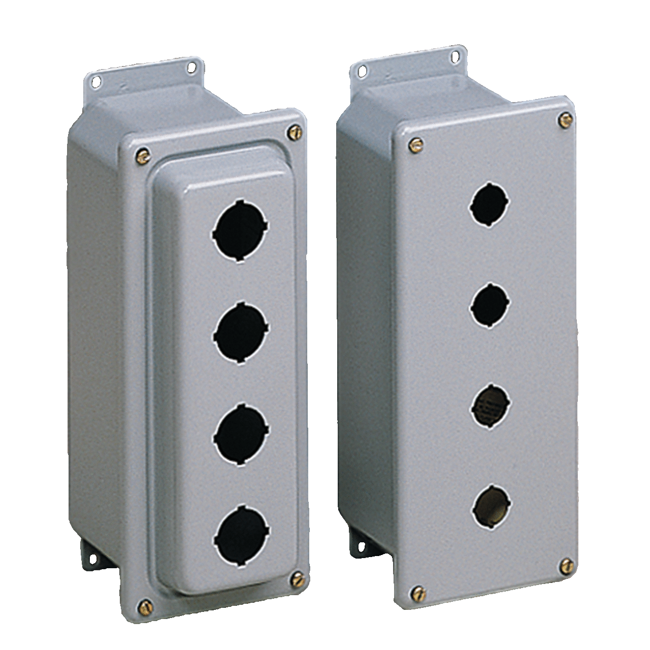 Drawn Pushbutton Enclosures Type 4, 1PBx30.5mm; 3.50x4.00x2.75, Gray, Steel