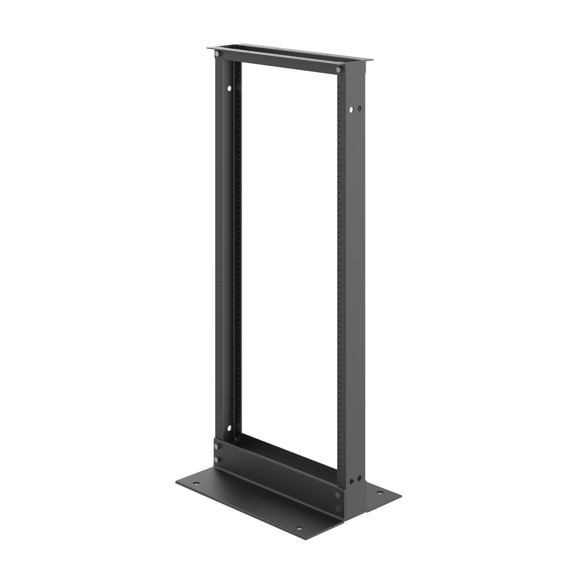 Open Frame Rack 2-Post, 48.00x20.25x15.00, Black, Aluminum