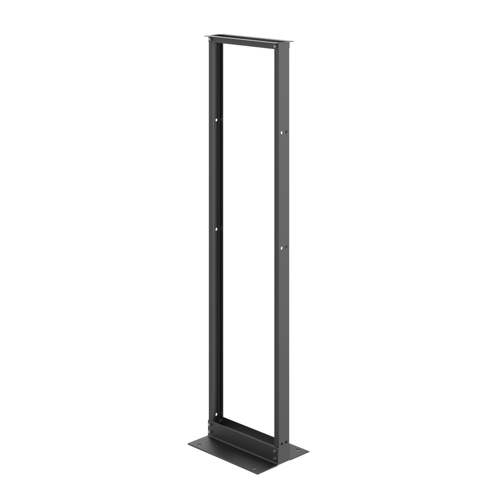 Open Frame Rack 2-Post, 84.00x20.25x15.00, Black, Aluminum