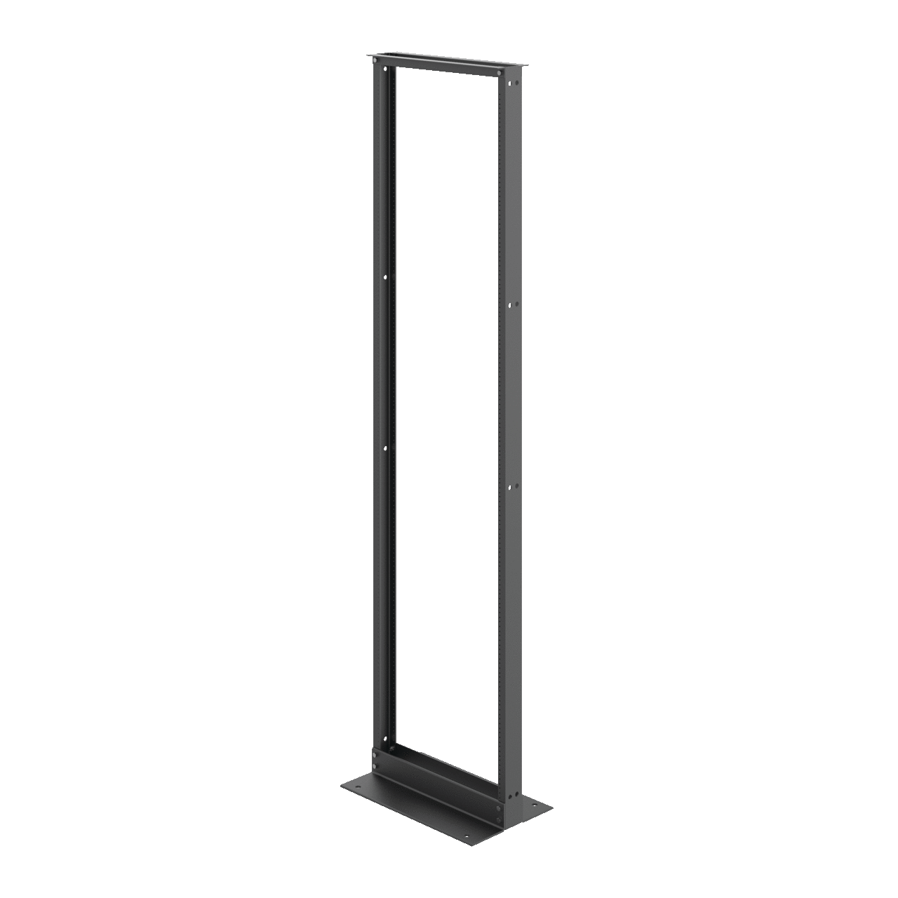 Open Frame Rack 2-Post, 84.00x24.25x15.00, Black, Aluminum