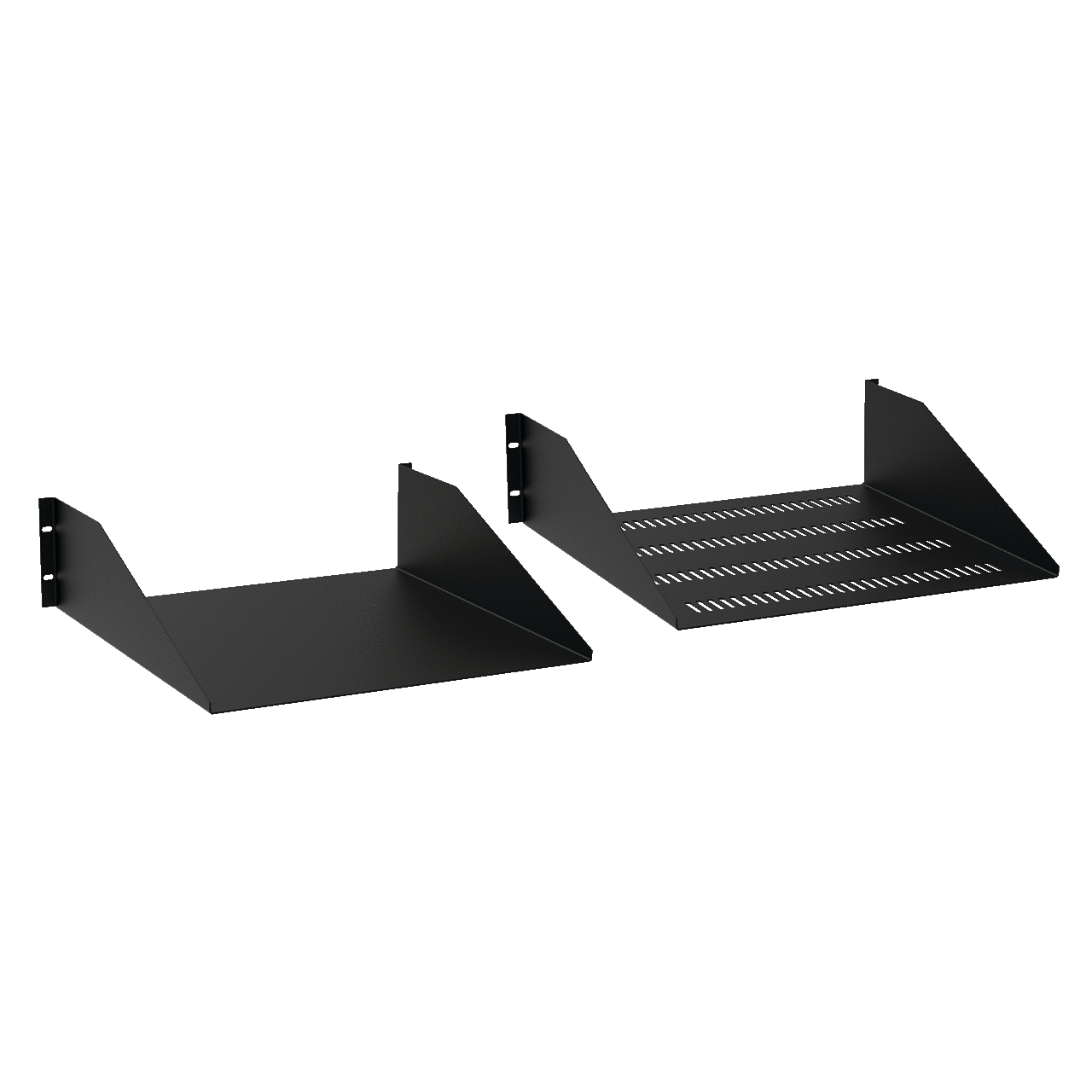 Rack-Mount Steel Shelf Solid, 19.00x18.00, Black, Steel