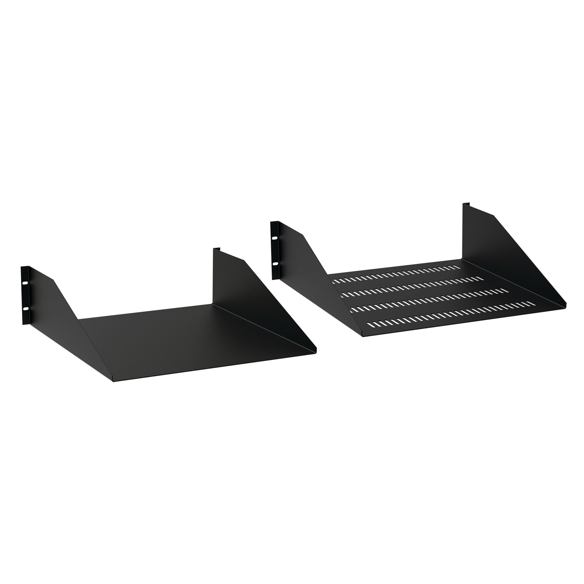 Rack-Mount Steel Shelf Vented, 19.00x18.00, Black, Steel