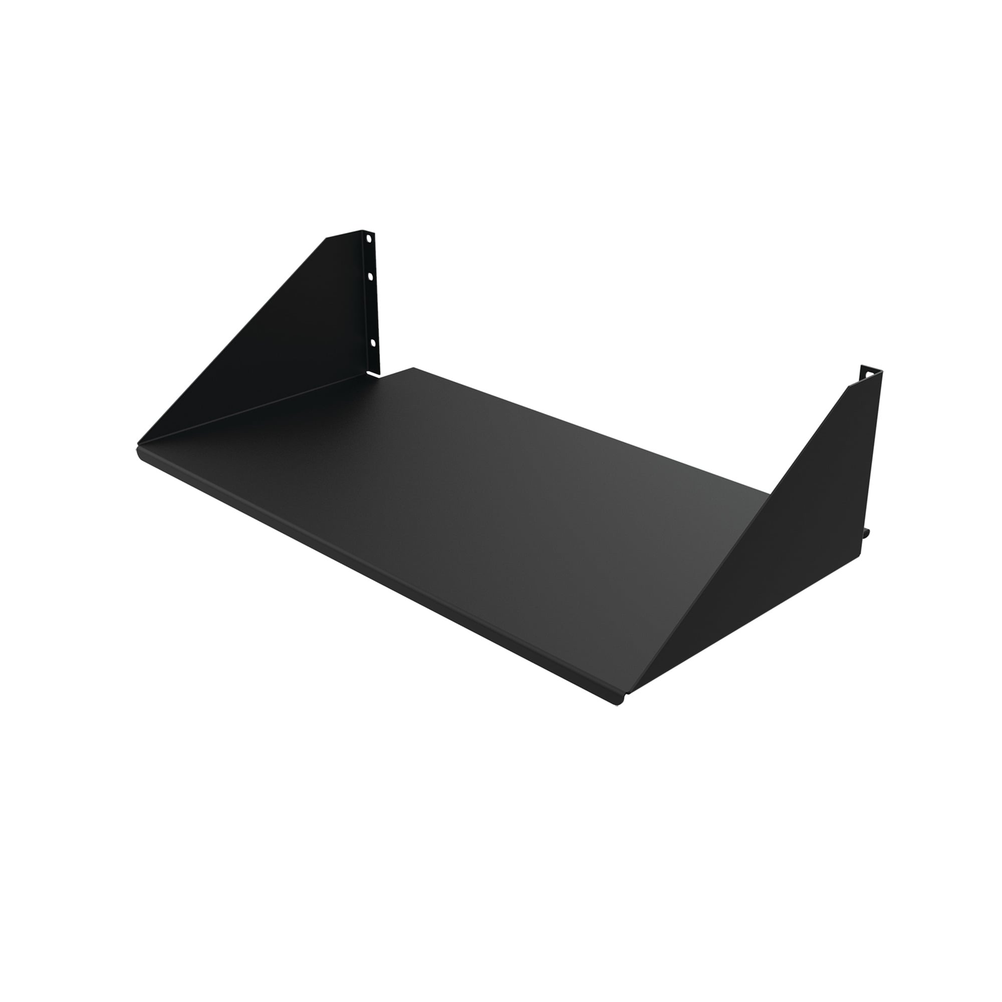 Single-Sided Solid Shelf, fits 19-inch rack, Black, Steel