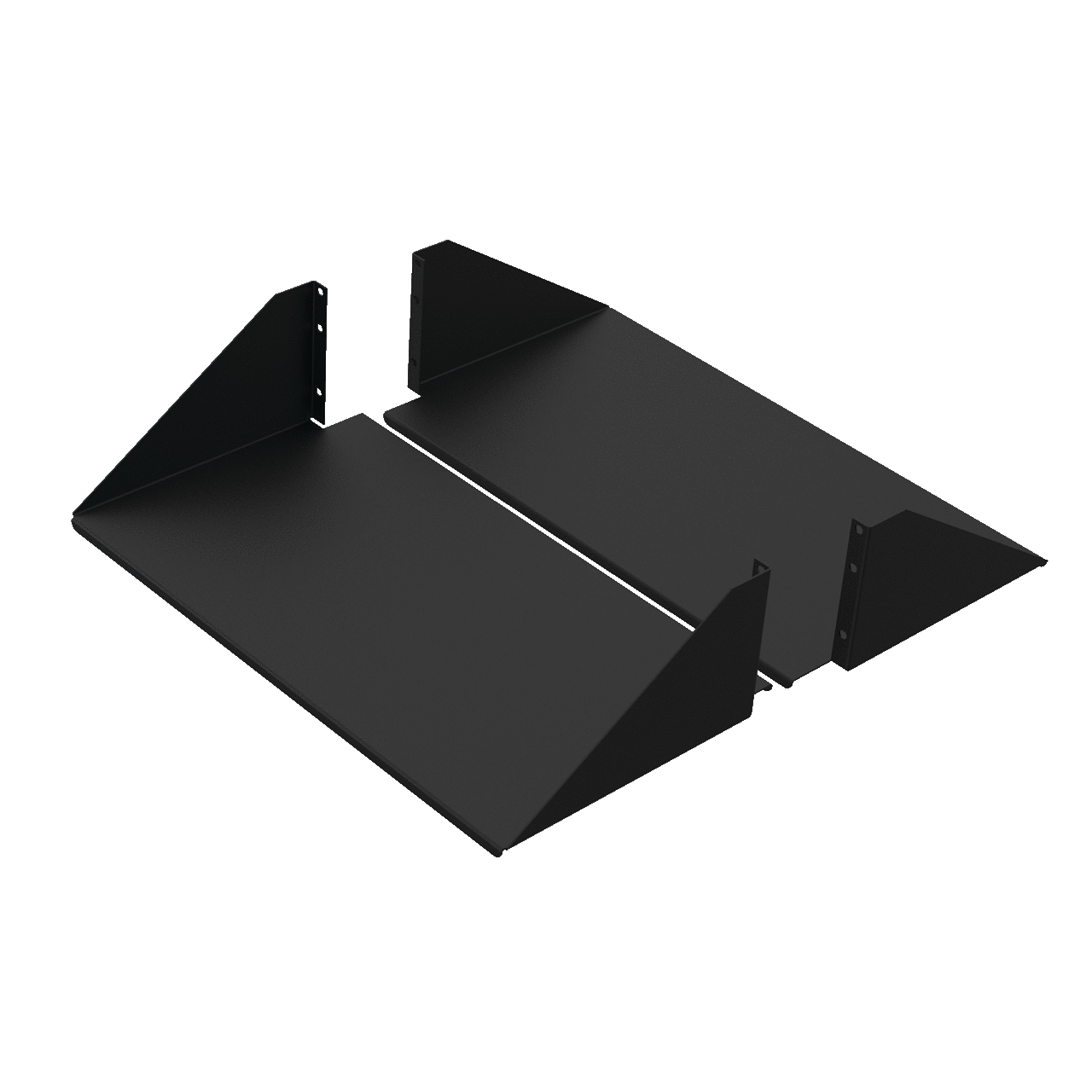 Double-Sided Solid-Steel Shelf, fits 19 in. LAN R., Black, Steel