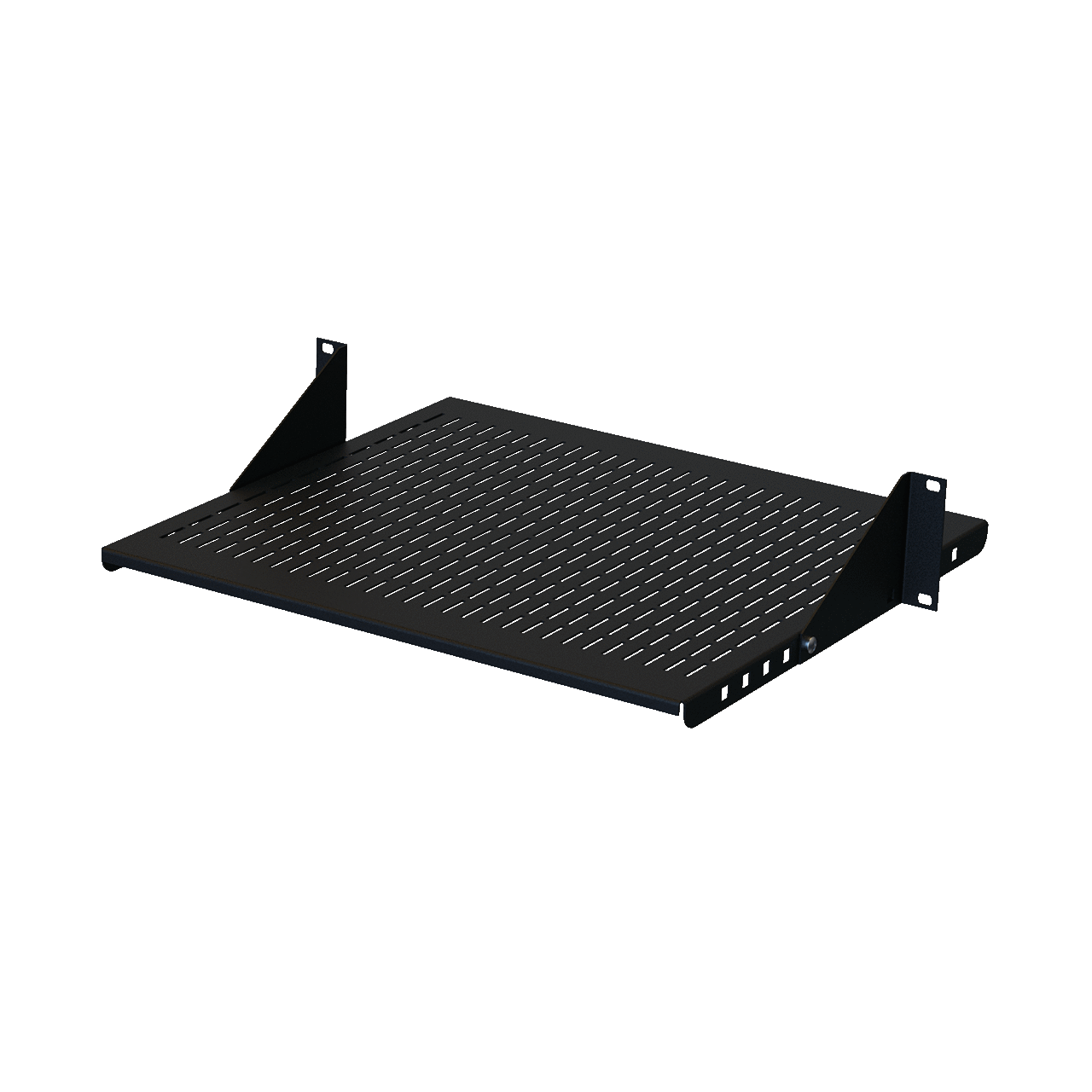 Adjustable Vented Shelf, fits 19 in., Black, Steel