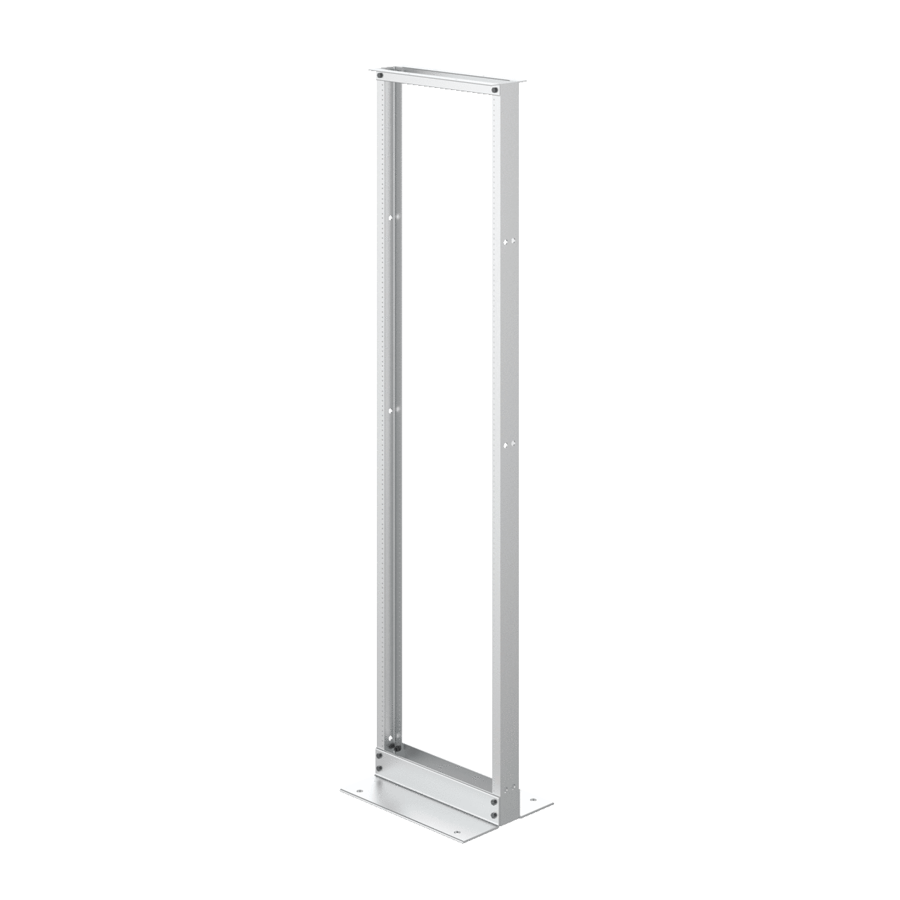 2-Post Open Frame Rack, 84.00x20.25x15.00, Mill, Aluminum