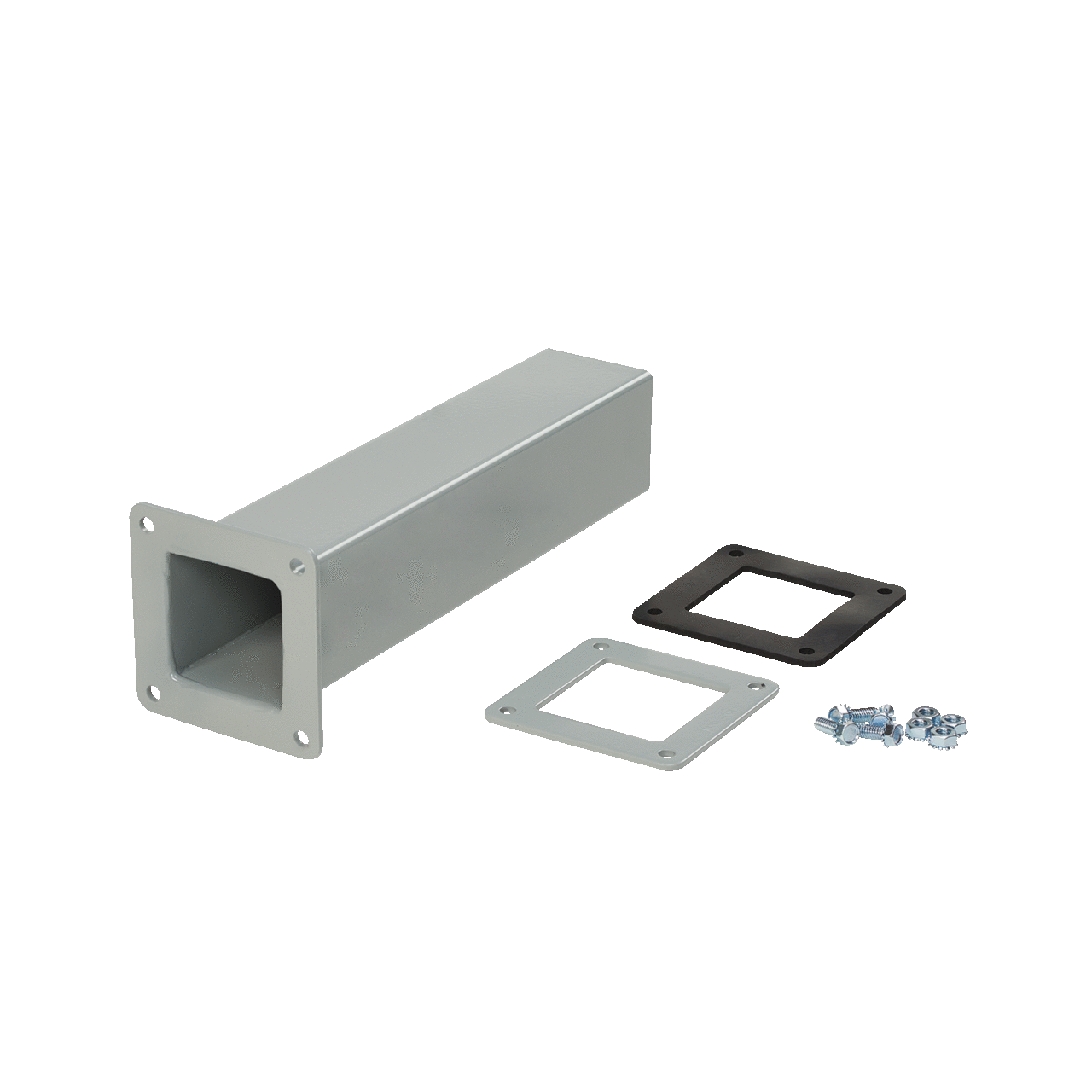 Cut-Off Fitting, 2.50x2.50, Gray, Steel