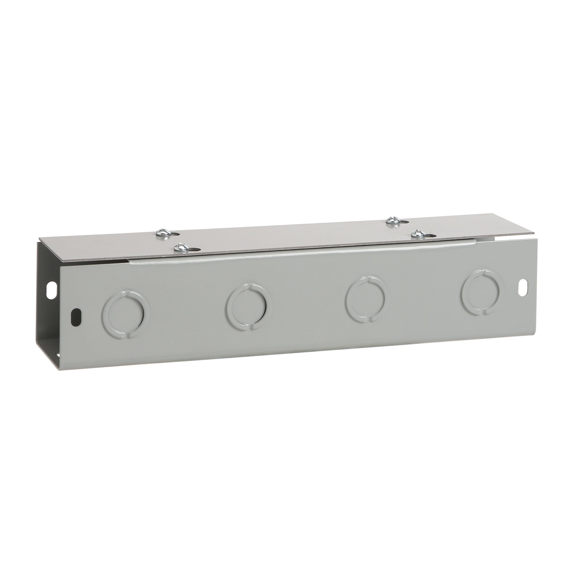 Straight Section Lay-in Flat-Cover Type 1 no KOs, 4x4x12, Gray, Steel