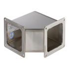 Elbow 90-Degree Feed-Through Wireway, 4.00x4.00, Brushed, Stainless Steel 304
