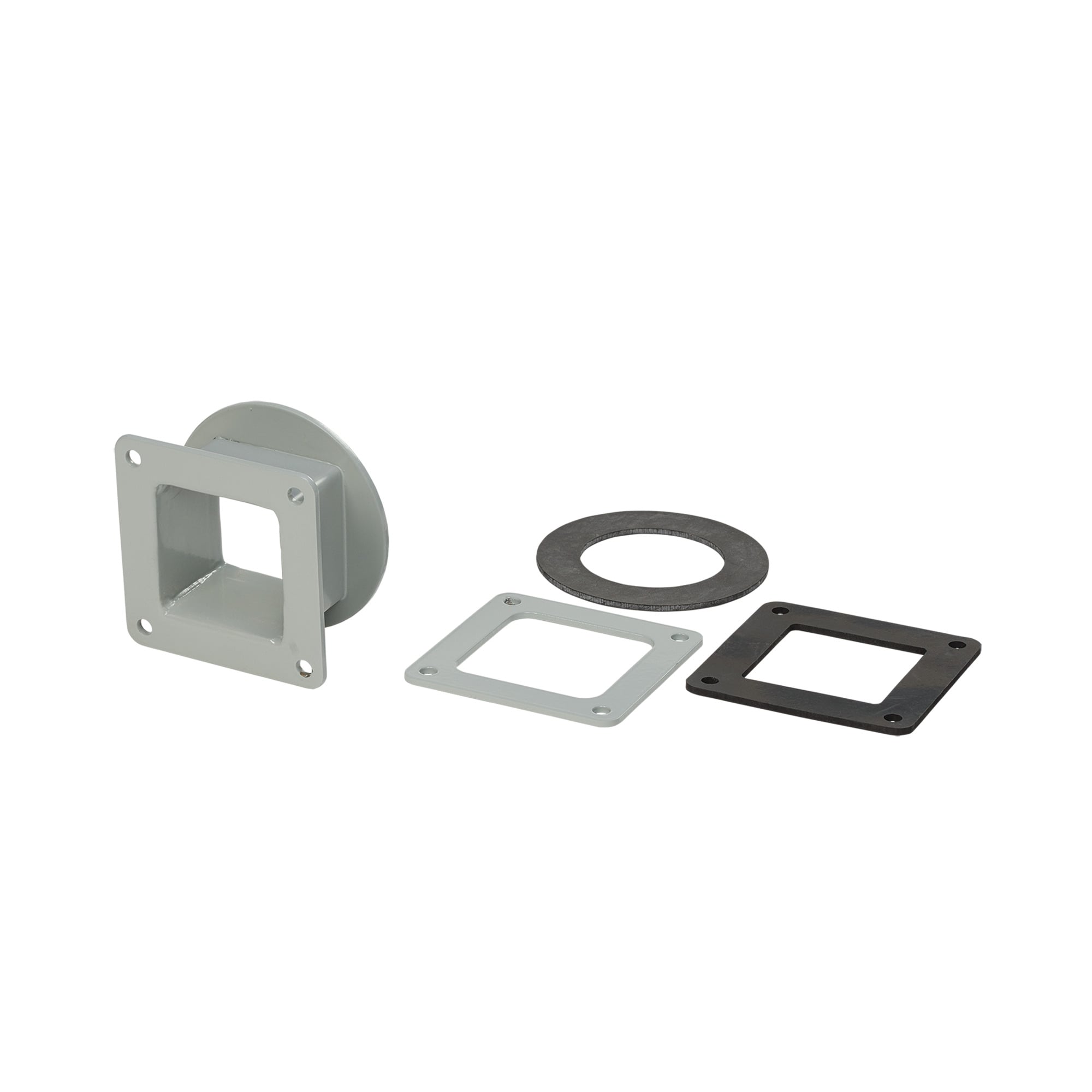 Swivel Nipple Feed-Through, 4.00x4.00, Gray, Steel