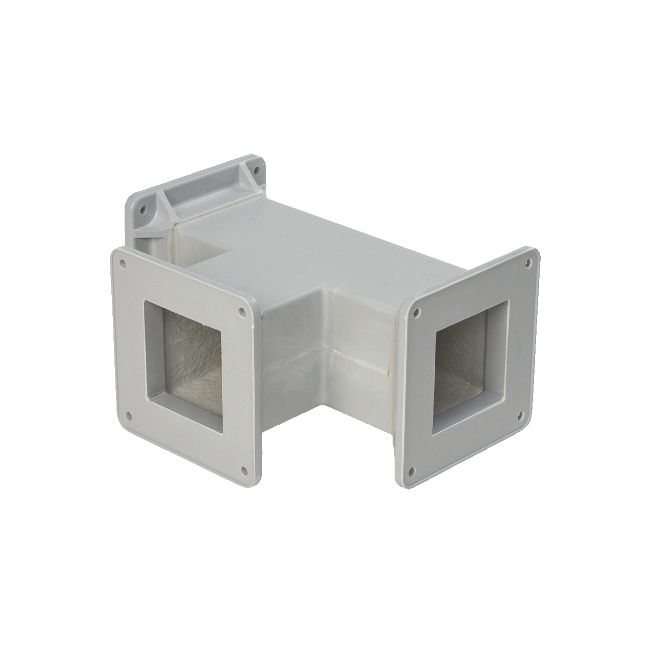 Tee Fitting Feed-Through, 4.00x4.00, Gray, Fiberglass