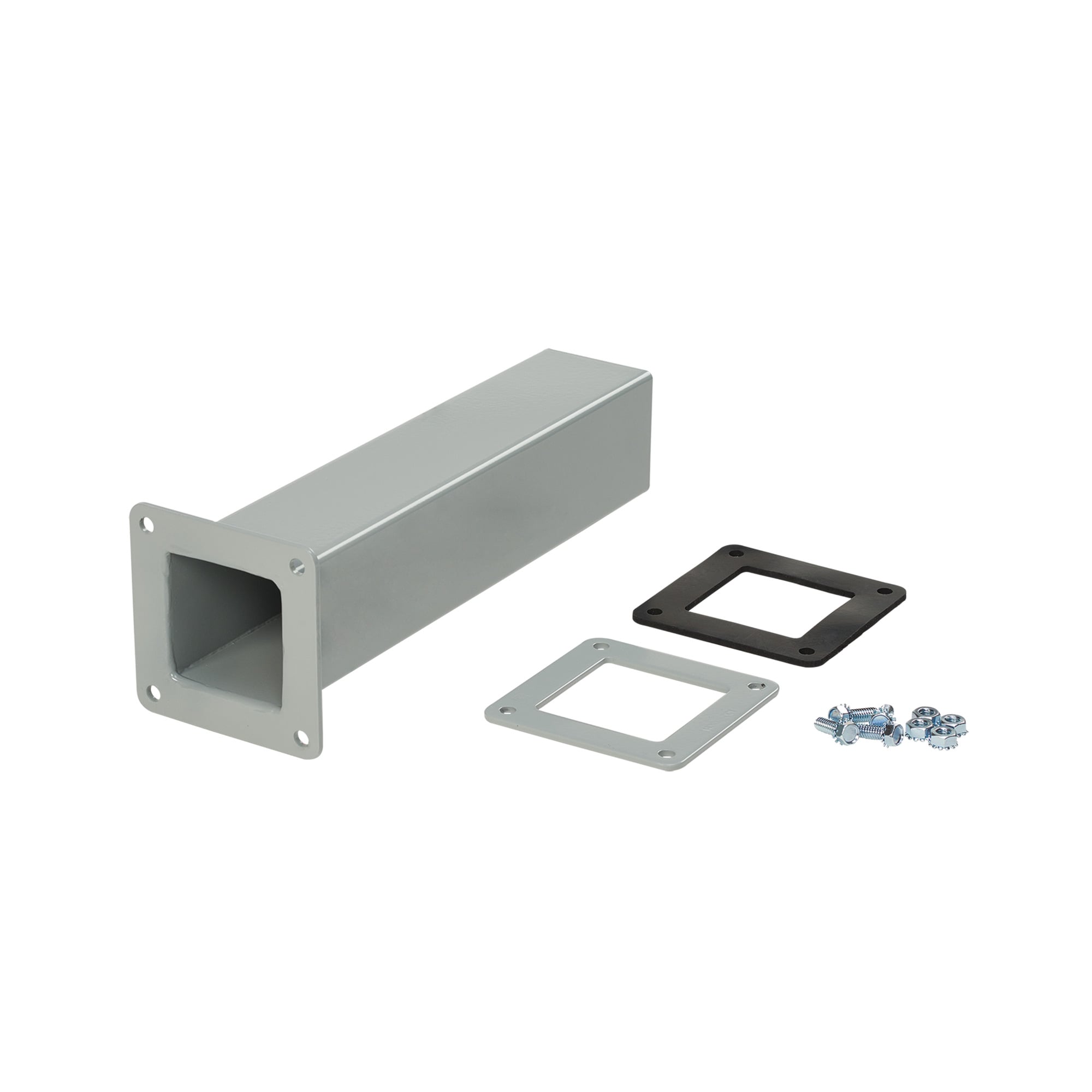 Cutoff Fitting Feed-Through, 4.00x4.00, Gray, Steel