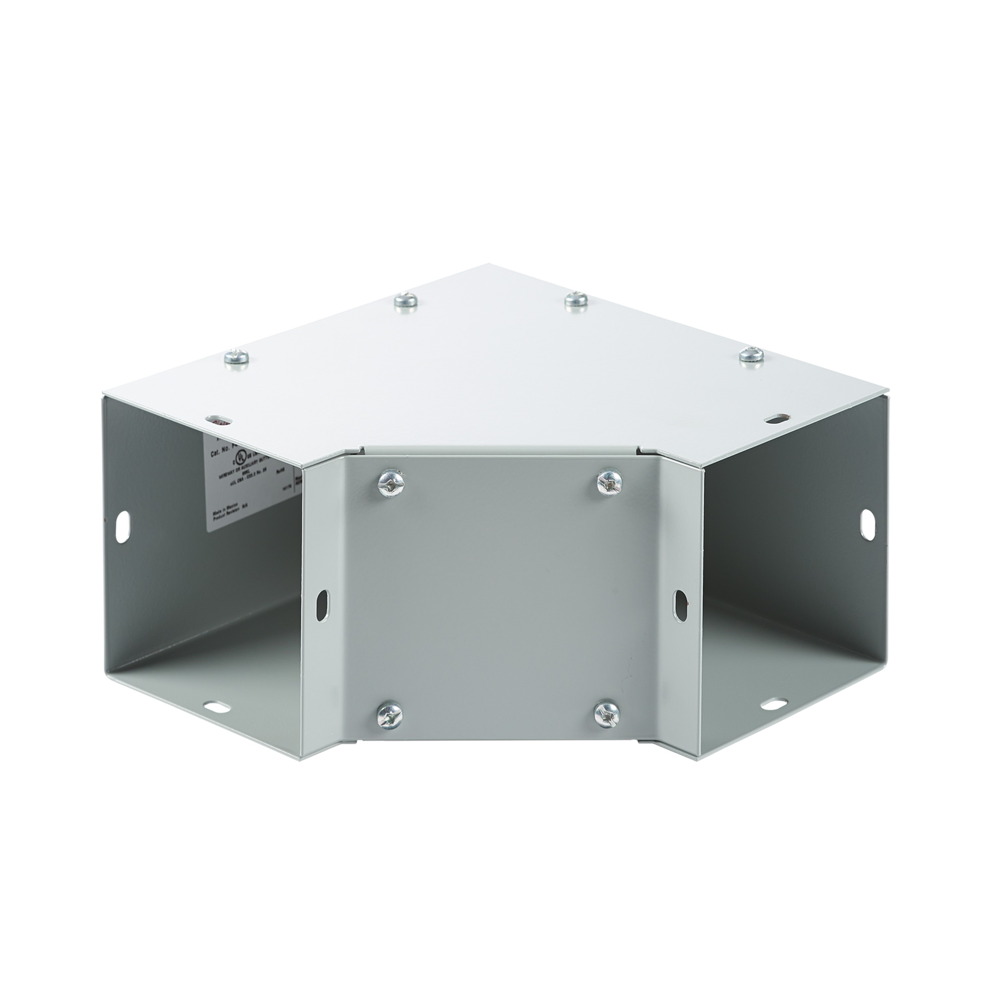 Elbow 90-Degree Lay-in Inside Opening, fits 6.00x6.00, Gray, Steel