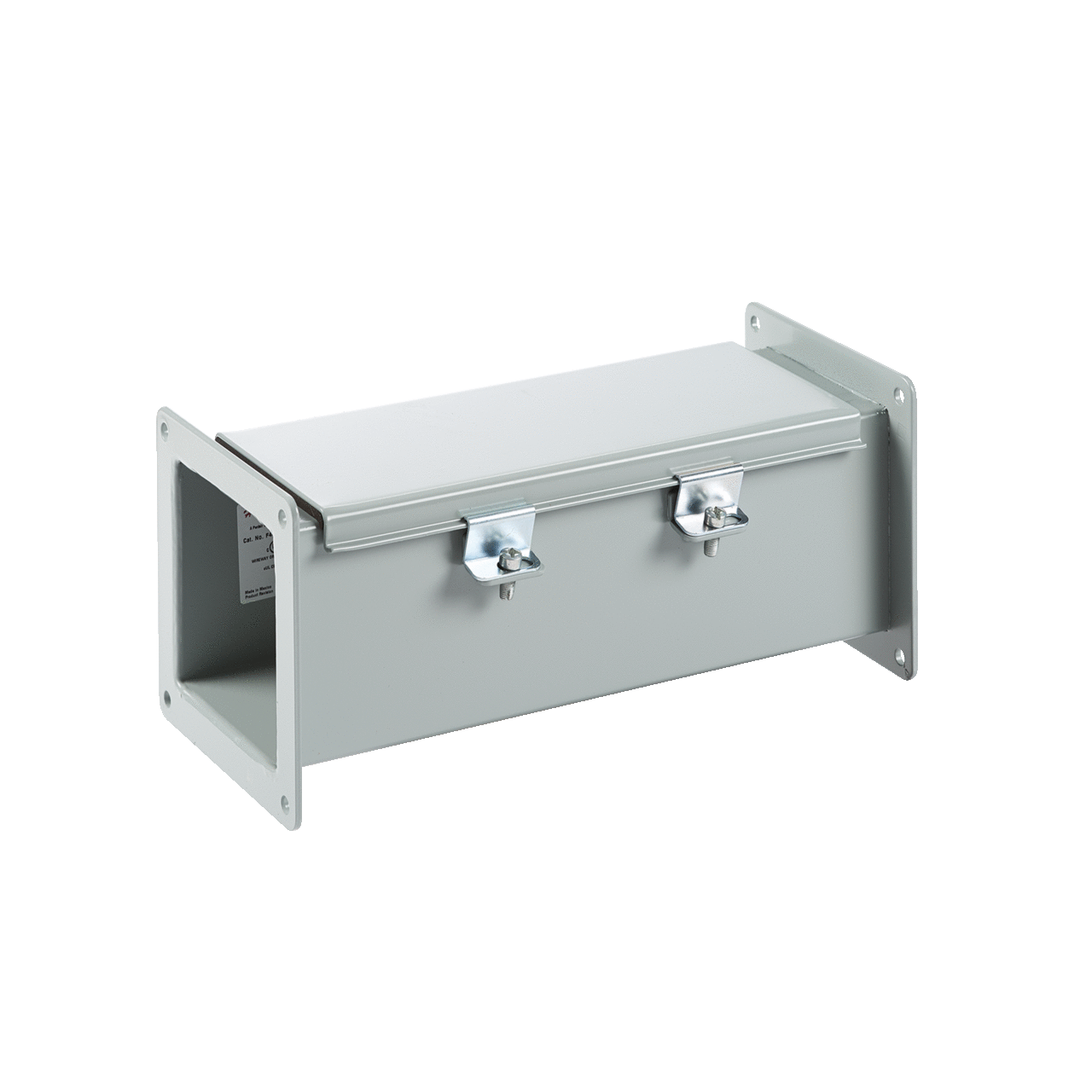 Feed-Through, Type 12 Wireway Straight Section, 8.00x8.00x60.00, Gray, Steel