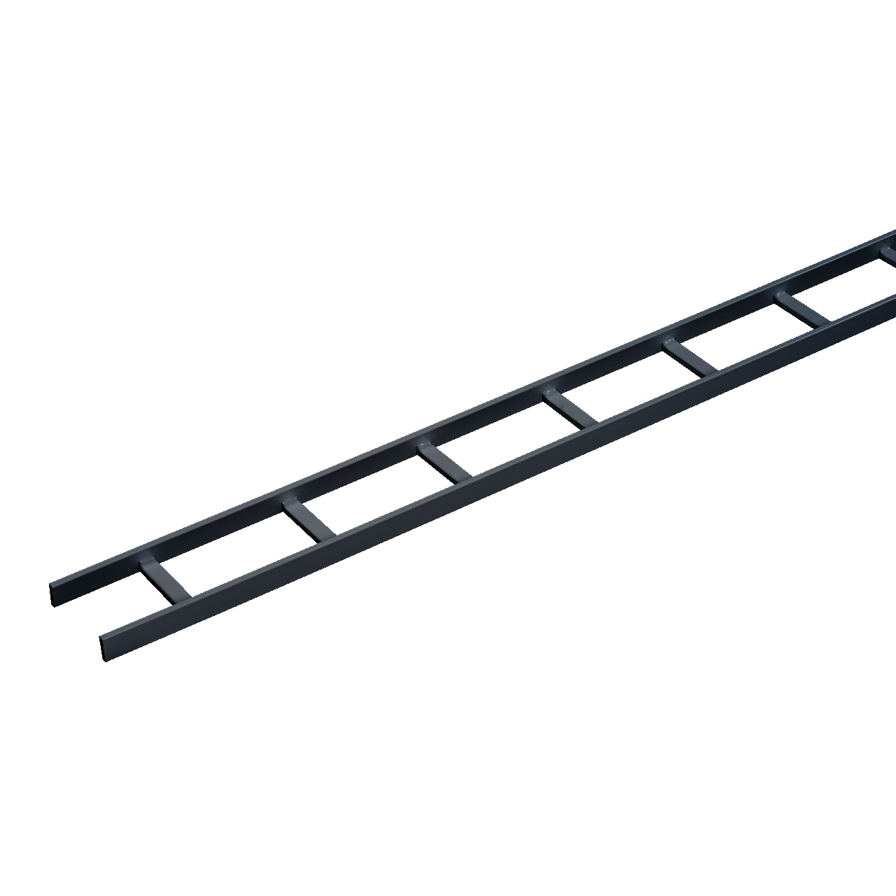 Ladder Rack Straight Sections (cULus Classified), 18.00 wide, Black, Steel