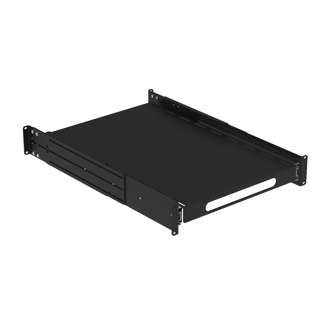 Rack-Mount Sliding Shelf, 19in, 2U, fits 800-1000, Black