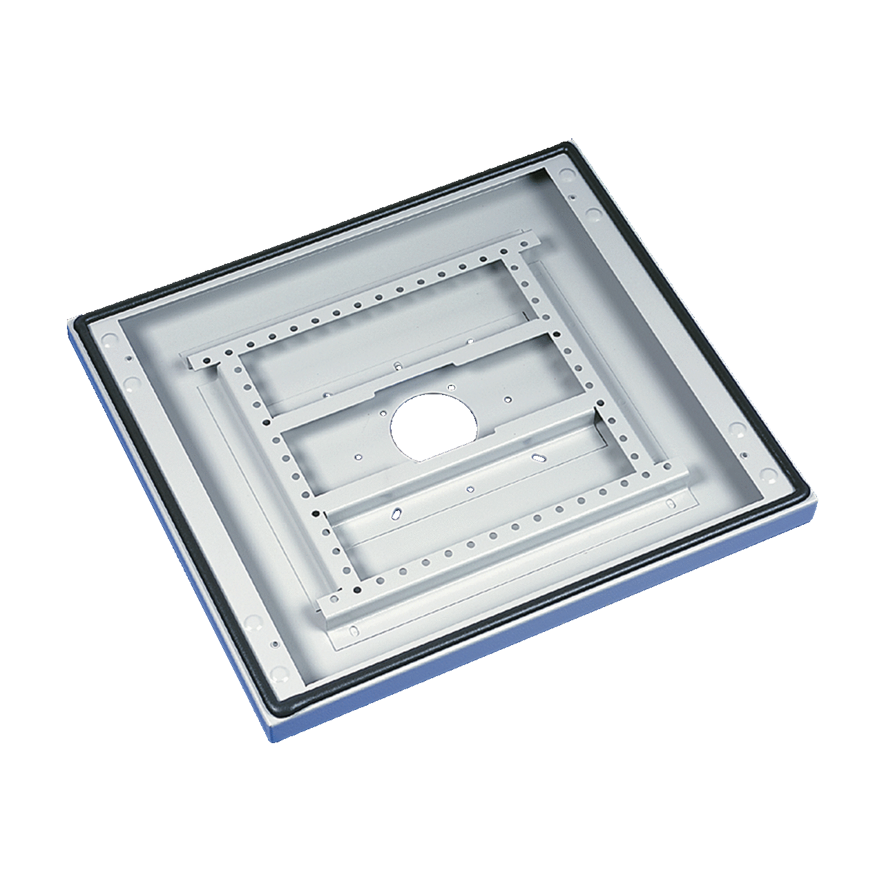 Base with Cutout for ProLine Sloped Front HMI, fits 600x600mm, Lt Gray, Steel