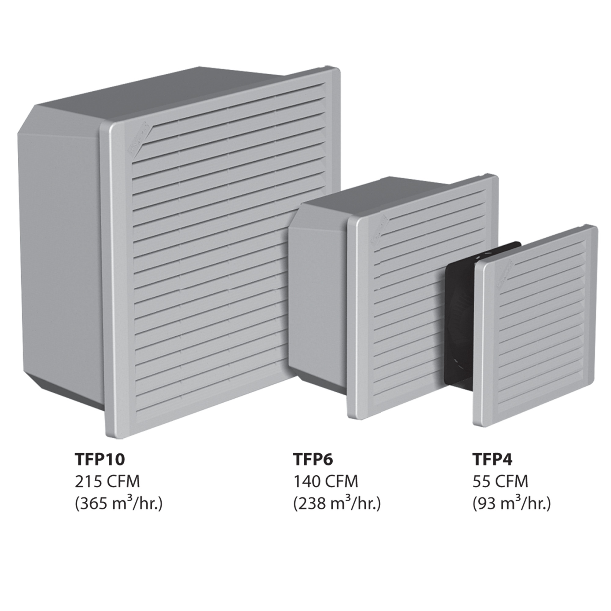 TFP4 Side-Mount Filter Fan Type 1, 230V 55CFM, Brushed, Stainless Steel 304