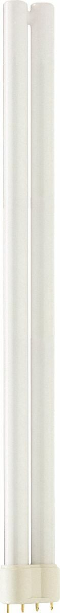 High light output in a compact size PL-L offers long life in a sleek profile.;Available in a broad range of color temperatures.;24 month warranty Philips Linear Compact Fluorescent Lamps offer designers, specifiers and end-users new levels of efficiencies and versatility in sizes,configurations and application possibilities. With so many elegant fixtures available to complement their small size, high light output and advanced technology, Philips Energy Advantage lamps are fast becoming the preferred choice when maximum effciency and sleek design solutions are required. Available in multiple sizes;For use on Rapid Start, Instant Start (40W), Electronic and dimming curcuits;Light output comparable to a 32W 4' fluorescent;90% lumen maintenance;82 CRI or higher;Available in18,24,36,40,50,55,and 80 watts with 3000,3500,4100,5000 color temperatures (5000K color temperature is only available in 55W);Just 1.4mg of mercury perfect for 2' x 2' fixtures in office and healthcare facilities.