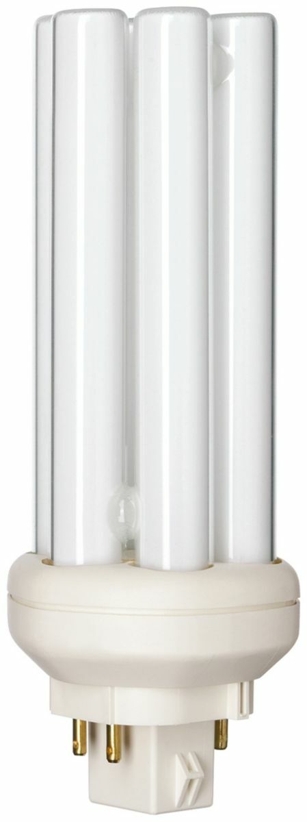 Low mercury, energy savings. Extend your relamp cycles and reduce your maintenance costs with 12,000 hours rated average life (3 hrs per start) and 20,000 hours rated average life (12 hrs per start).;Better for the environment - only 1.4 mg of mercury per lamp.;More design flexibility - 25% shorter than PL-C lamps. Philips Linear Compact Fluorescent Lamps offer designers, specifiers and end-users new levels of efficiencies and versatility in sizes,configurations and application possibilities. With so many elegant fixtures available to complement their small size, high light output and advanced technology, Philips Energy Advantage lamps are fast becoming the preferred choice when maximum effciency and sleek design solutions are required. Temperature-independent lamp;Extended relamping cycles;Dimmable for application flexibility and energy savings;More design flexibility;Better for the environment;Available in 18,26,32,42, and 57 watts with 2700,3000,3500,and 4100 color temperatures Ideal for downlights in offices, hotels and retail environments