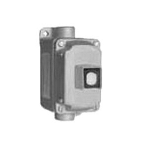 Pushbutton Control Station, 1-Gang 1-Circuit Dead End, Series: EFDB, 600 VAC, 10 A, 1 Operators, 1NC-1NO Contact Configuration, Momentary Contact Mode, Front Button Operator, Legend: Start/Stop, Thread Connection, NEMA 3/7CD/9EFG NEMA Rating, Surface Mounting, Malleable Iron, Triple Coated, 4.63 in H x 3 in W x 4.69 in D Dimensions