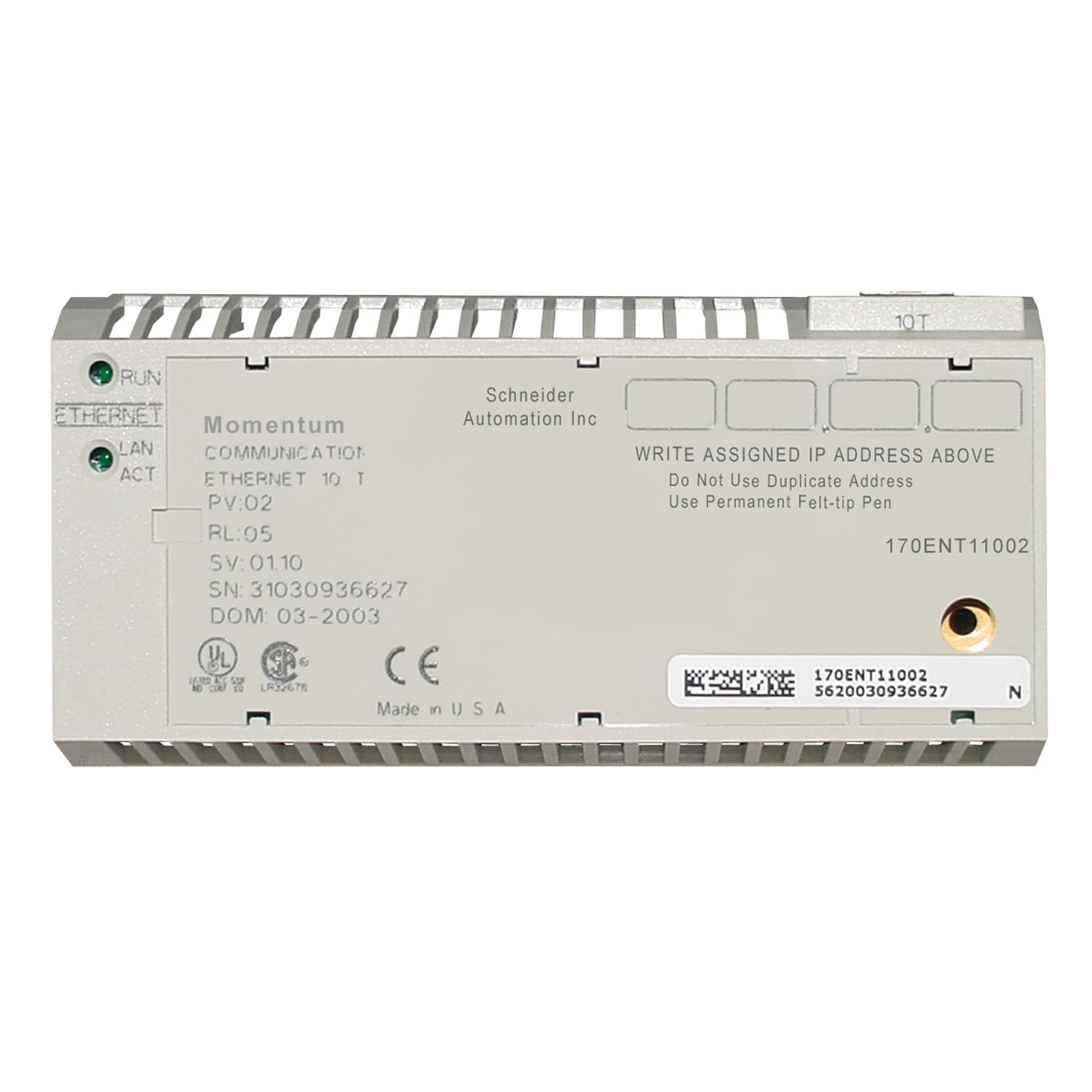 Modicon Momentum - Ethernet communication adaptor - 10 Mbit/s