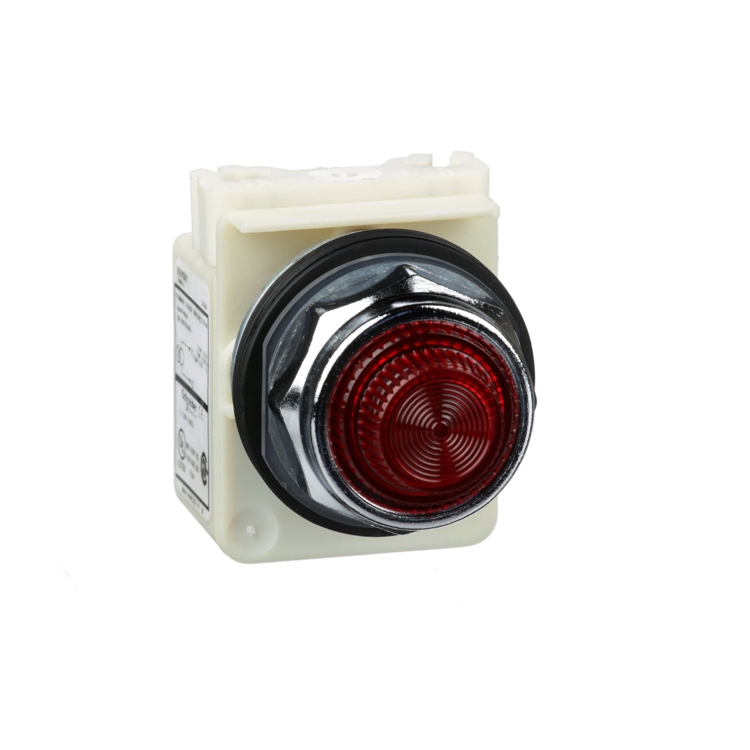 Pilot light, Harmony 9001K, metal, polycarbonate, fresnel lens, red, 30mm, 120VAC