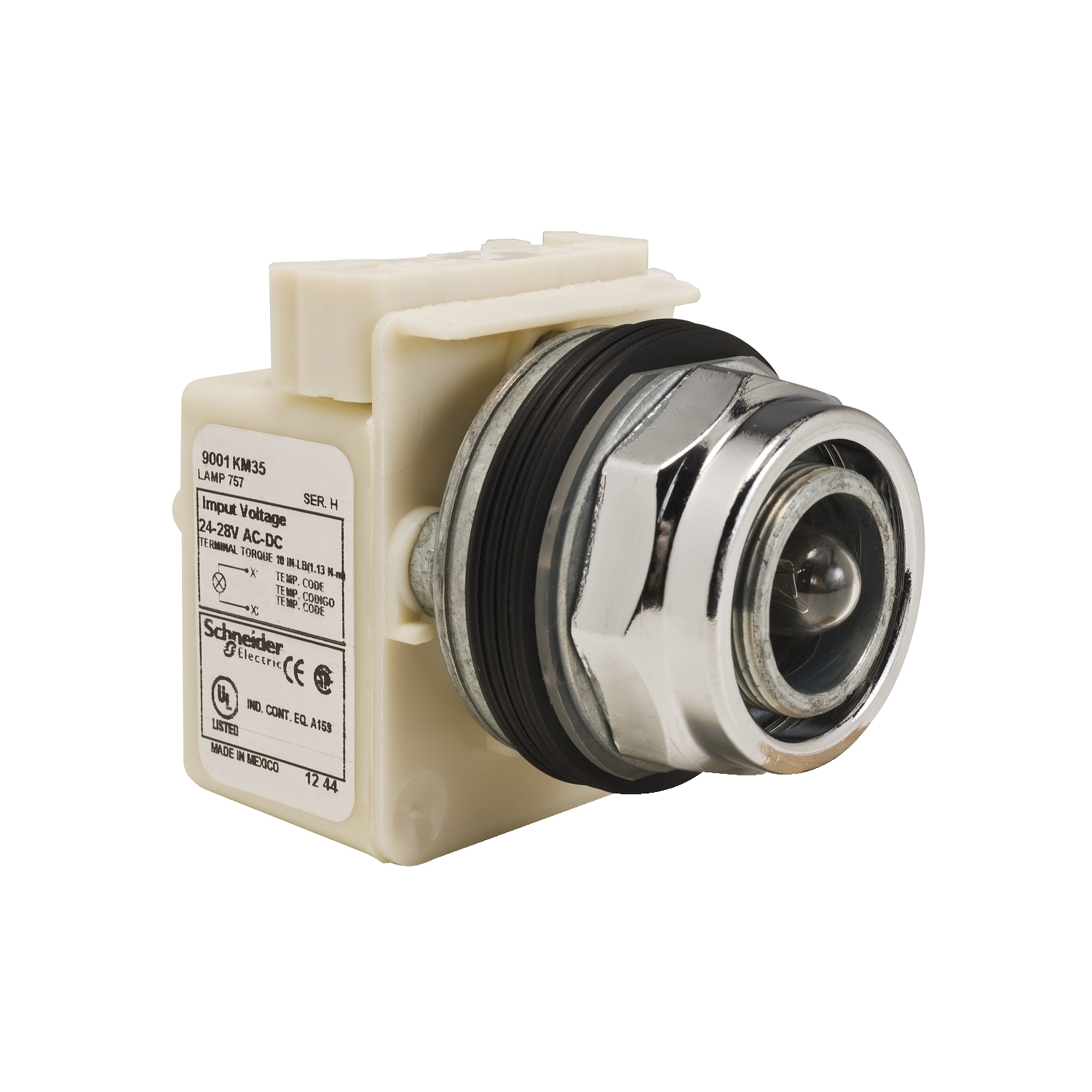 Head for pilot light, Harmony 9001K, metal, without cap, 30mm, 24...28V