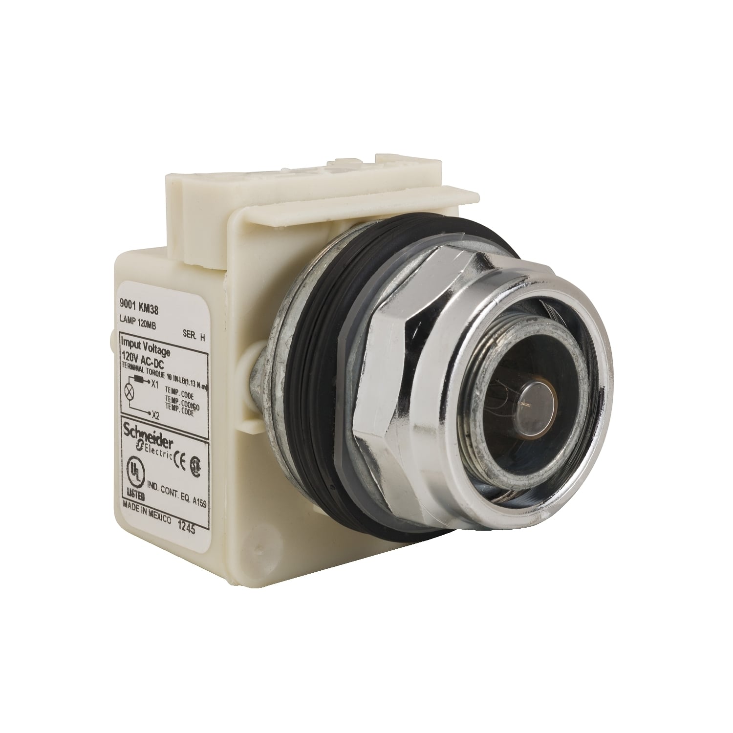 Head for pilot light, Harmony 9001K, metal, without cap, 30mm, 120V
