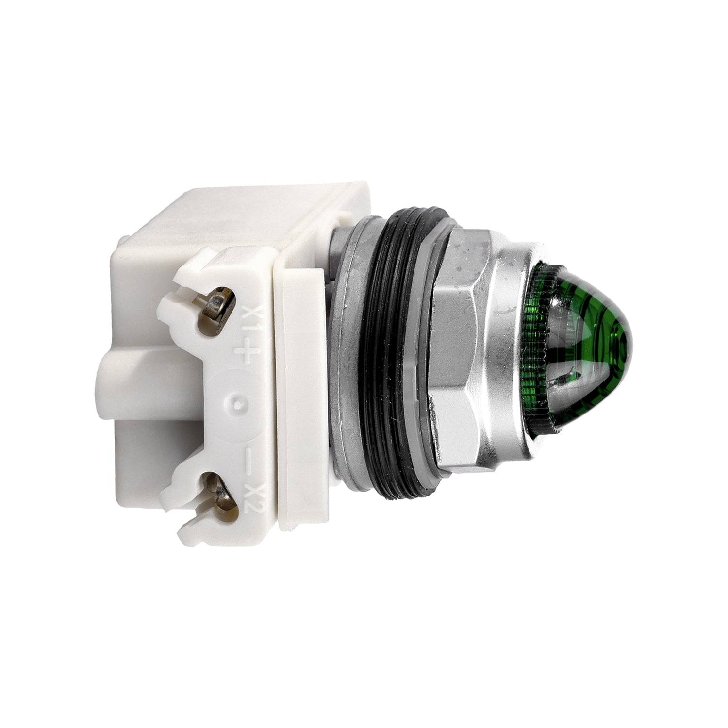 Pilot light, Harmony 9001K, metal, polycarbonate, domed, green, 30mm, 220-240V