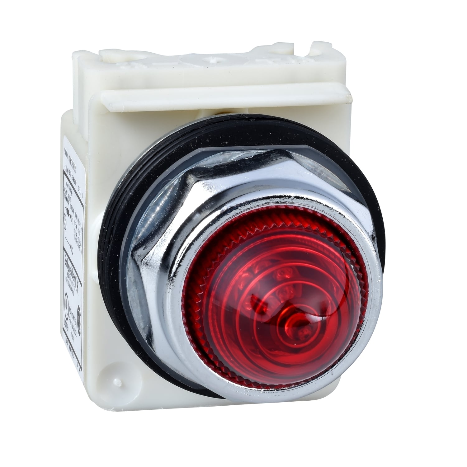 Pilot light, Harmony 9001K, metal, polycarbonate, domed, red, 30mm, 220-240V